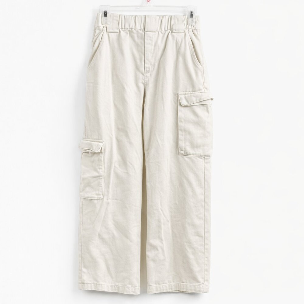 Aritzia TNA Cargo Pants XS Off White Utility Wide Leg Cotton Twill